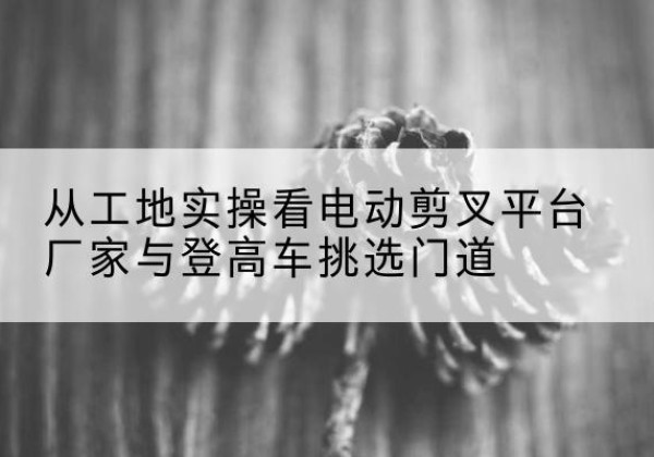 蓝田电动剪叉升降平台厂家-从工地实操看电动剪叉平台厂家与登高车挑选门道